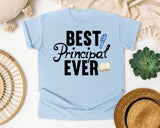 Best Principal Ever graphic tee in Chambray