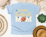 Senior Football Mom graphic tee in Chambray