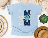 Football Mom Navy Vertical graphic tee in Chambray