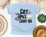 Get Your Cray On graphic tee in Chambray