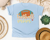 Football Mom Orange Ball graphic tee in Chambray
