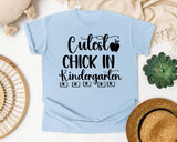 Cutest Chick In Kindergarten graphic tee in Chambray