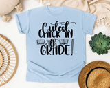 Cutest Chick In 4th Grade graphic tee in Chambray