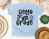 Hello Fifth Grade Backpack graphic tee in Chambray