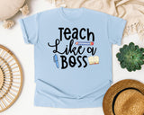 Teach Like A Boss graphic tee in Chambray