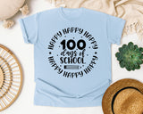 Happy Happy Happy 100 Days Of School Grey graphic tee in Chambray