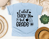 Cutest Chick In 3rd Grade graphic tee in Chambray