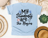 My Students Are The Reason Clock graphic tee in Chambray
