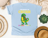 Im Ready To Crush Kindergarten Dino graphic tee in Chambray
