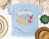 Welcome Back To School Apple Heart graphic tee in Chambray