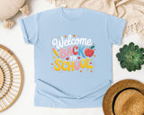 Welcome Back To School Script Apple graphic tee in Chambray