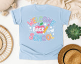 Welcome Back To School Neon graphic tee in Chambray