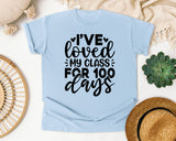 I've Loved My Class For 100 Days White graphic tee in Chambray