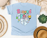 Second Grade Paper Bow graphic tee in Chambray