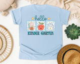 Hello Kindergarten Frames graphic tee in Chambray