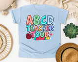 ABCD Teacher Tour Marquee graphic tee in Chambray
