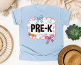 Pre-K Scallop Bow graphic tee in Chambray