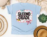 Second Grade Scallop Bow graphic tee in Chambray