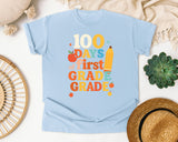 100 Days Of First Grade graphic tee in Chambray