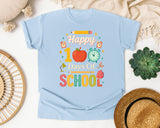 Happy 100 Days Of School Apple Clock graphic tee in Chambray