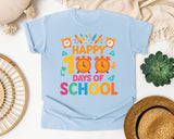 Happy 100 Days Of School Alarm Clocks graphic tee in Chambray