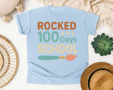 Rocked 100 Days Of School graphic tee in Chambray
