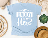 My Daddy Is My Hero White 3 graphic tee in Chambray