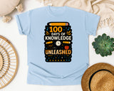 100 Days Of Knowledge Unleashed graphic tee in Chambray