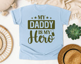 My Daddy Is My Hero White 4 graphic tee in Chambray