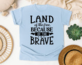 Land Of The Free Because Of The Brave White graphic tee in Chambray