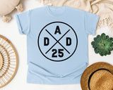 Dad Est 25 Black graphic tee in Chambray