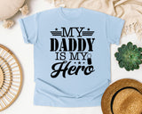My Daddy Is My Hero White 5 graphic tee in Chambray