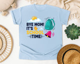 Bye Mom It's School Time Graphic Tee graphic tee in Chambray