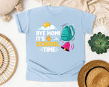 Bye Mom It's School Time Light Print Graphic Tee graphic tee in Chambray