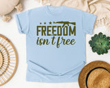 Freedom Isn't Free Brown graphic tee in Chambray