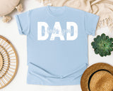 Dad I Love You White graphic tee in Chambray