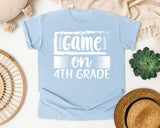 Game On 4th Grade White graphic tee in Chambray