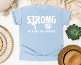 Strong Like A Dad But Mightier White graphic tee in Chambray