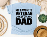 My Favorite Veteran Is My Dad Grey graphic tee in Chambray