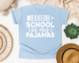 I Go To School In My Pajamas White 2 graphic tee in Chambray