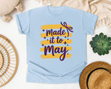 Made It To May graphic tee in Chambray