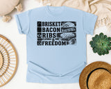 Brisket Bacon Ribs And Freedom Grey graphic tee in Chambray
