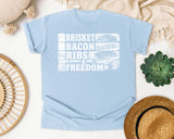 Brisket Bacon Ribs And Freedom White graphic tee in Chambray