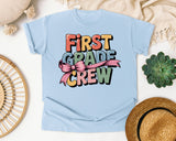 First Grade Crew graphic tee in Chambray