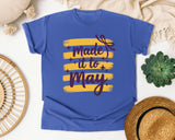 Made It To May graphic tee in Flo Blue