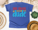 3rd Grade Dude White 2 3 graphic tee in Flo Blue