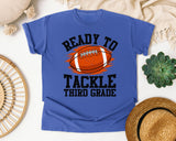Ready To Tackle Third Grade graphic tee in Flo Blue