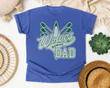 Wolves Rowing Dad graphic tee in Flo Blue