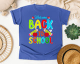 Welcome Back To School graphic tee in Flo Blue