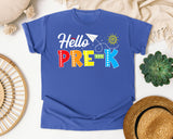 Hello Pre-K graphic tee in Flo Blue